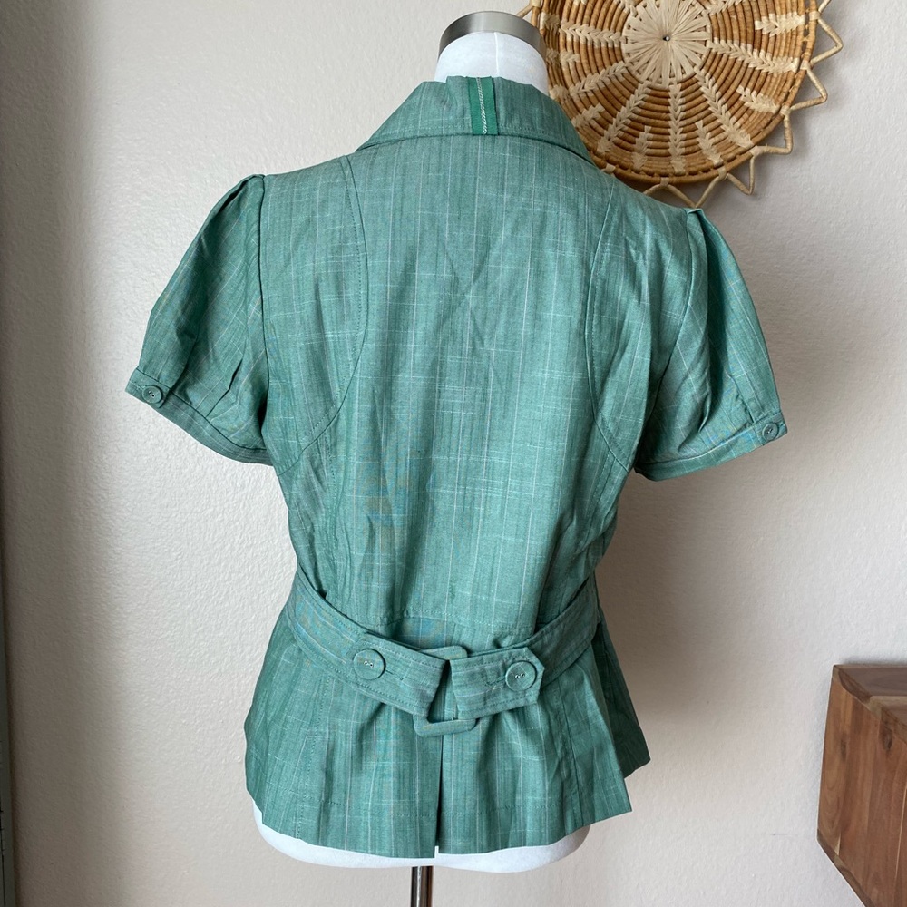 Lulumari Buttonfront Green Top - image 3